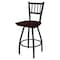 Holland Bar Stool Co 25" Swivel Counter Stool, Pewter Finish, Dark Cherry Oak Seat X810 - alternate 1